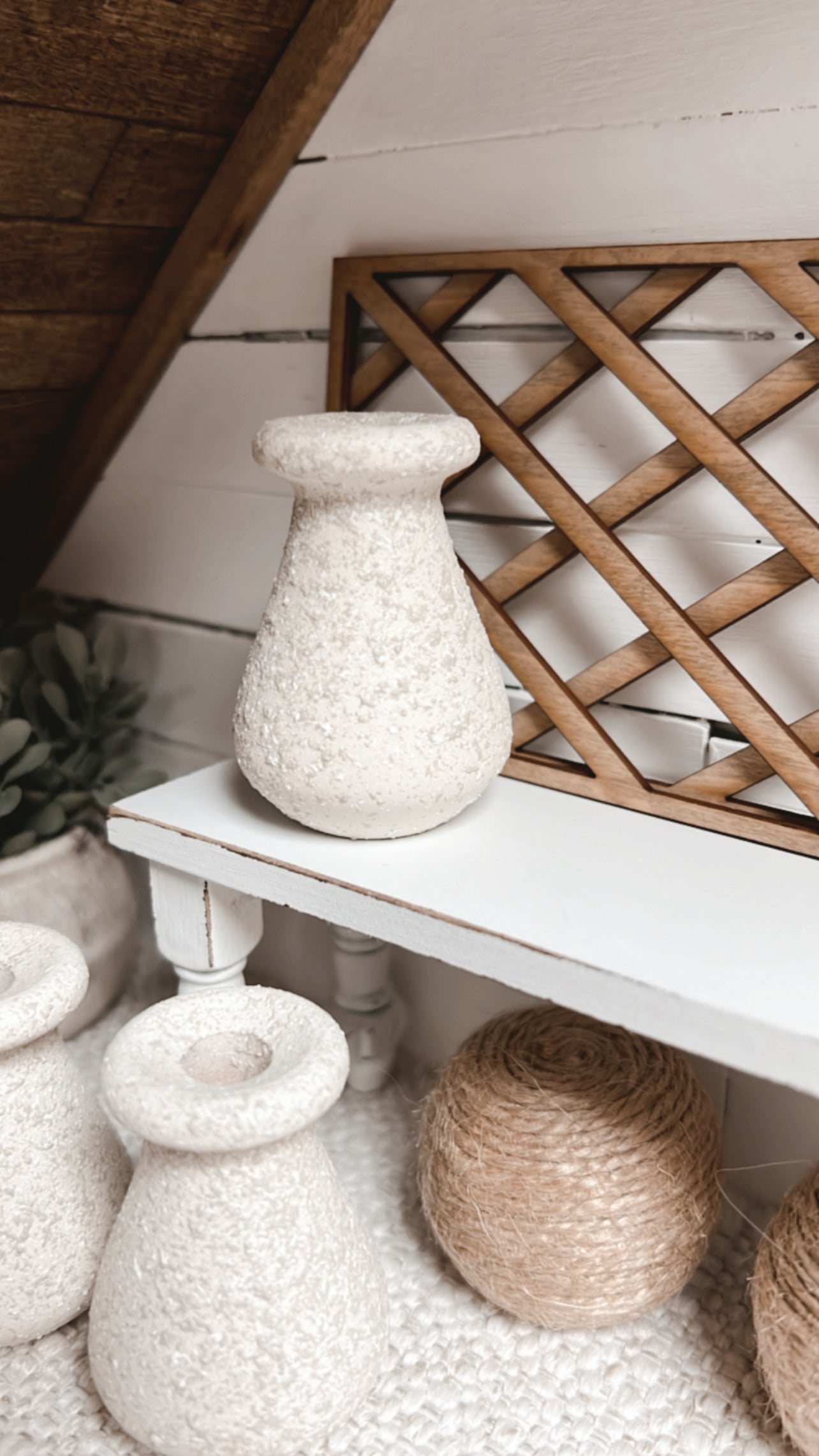 Textured Stone Floor Vase