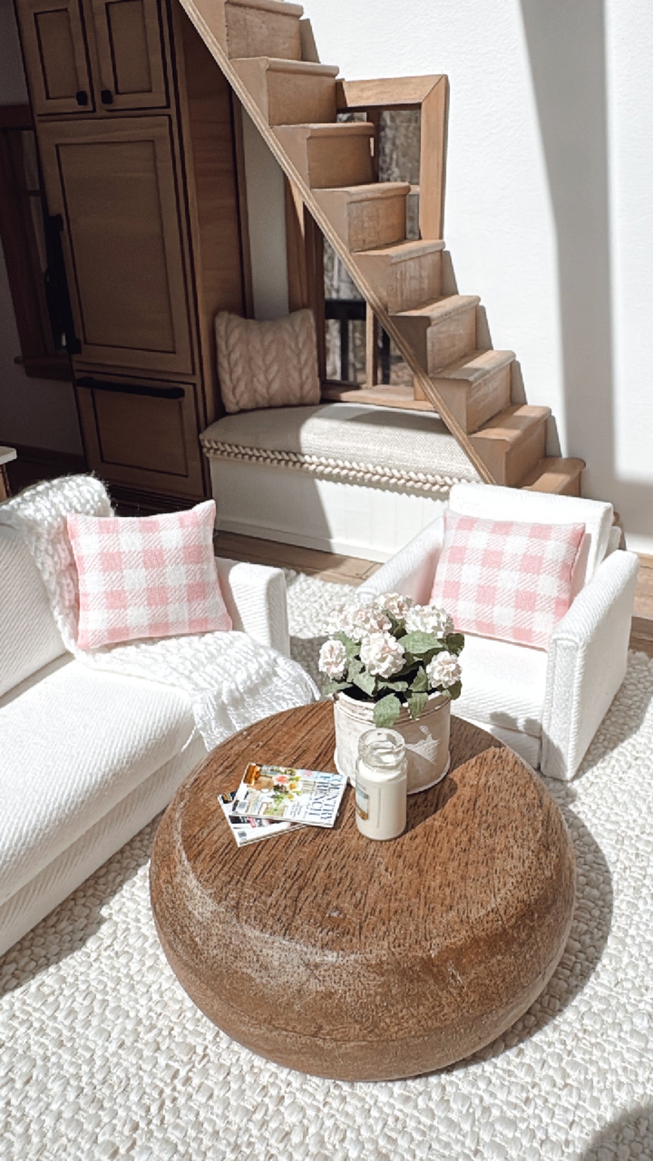 Pink and Ivory Pillow