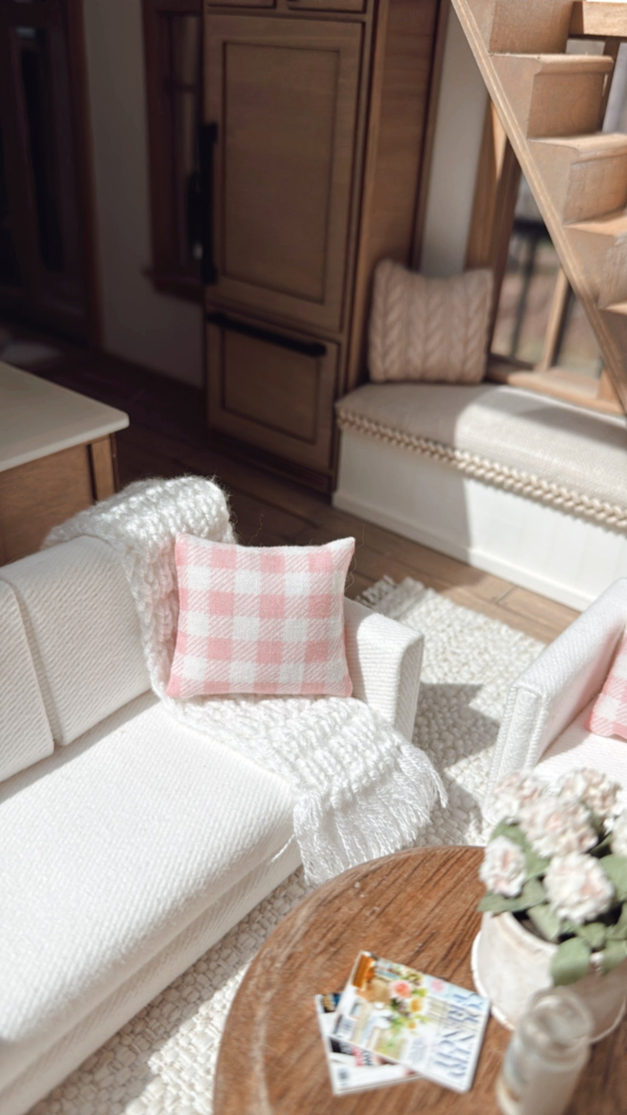 Pink and Ivory Pillow