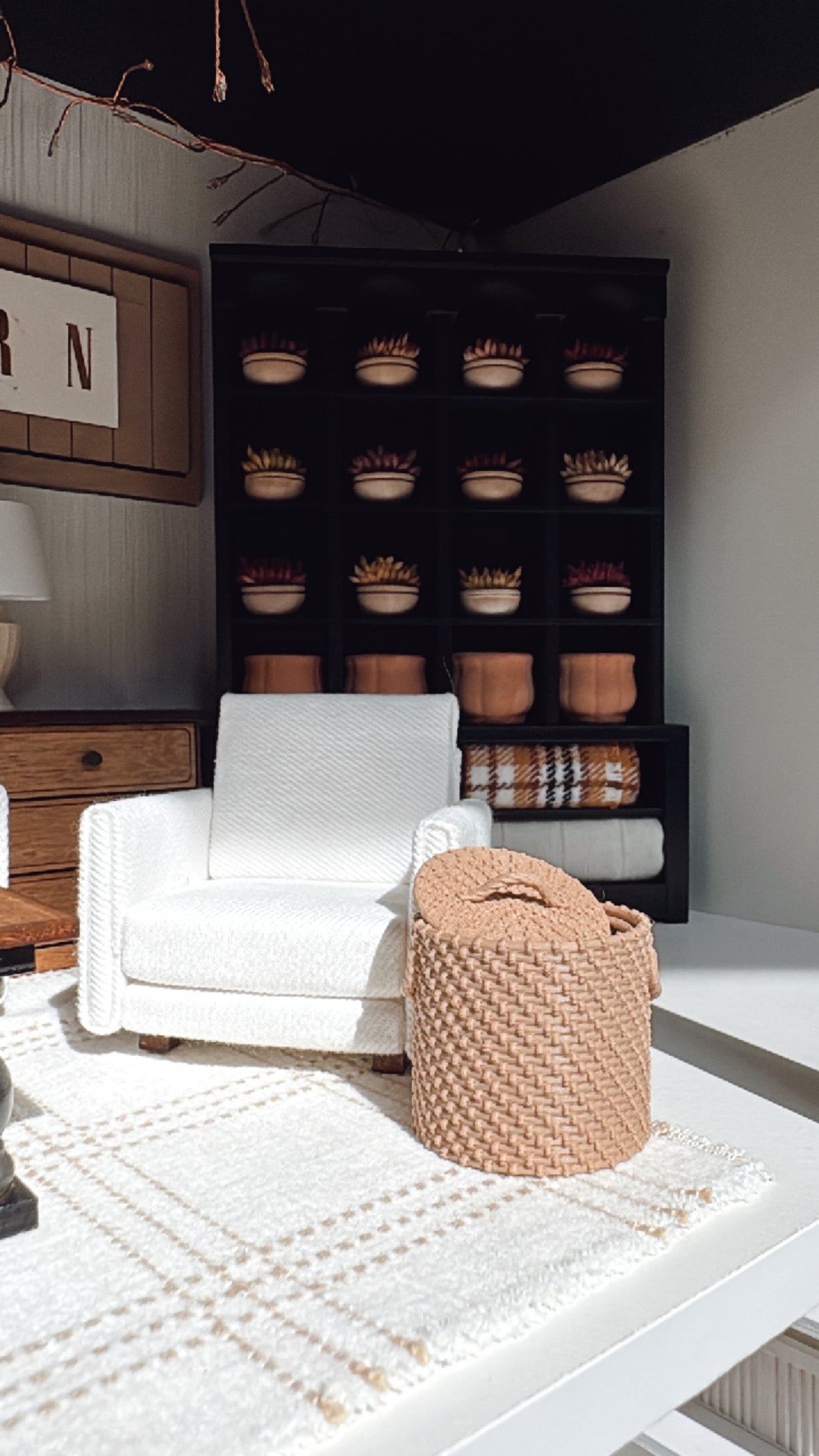Ivory Knit Basket