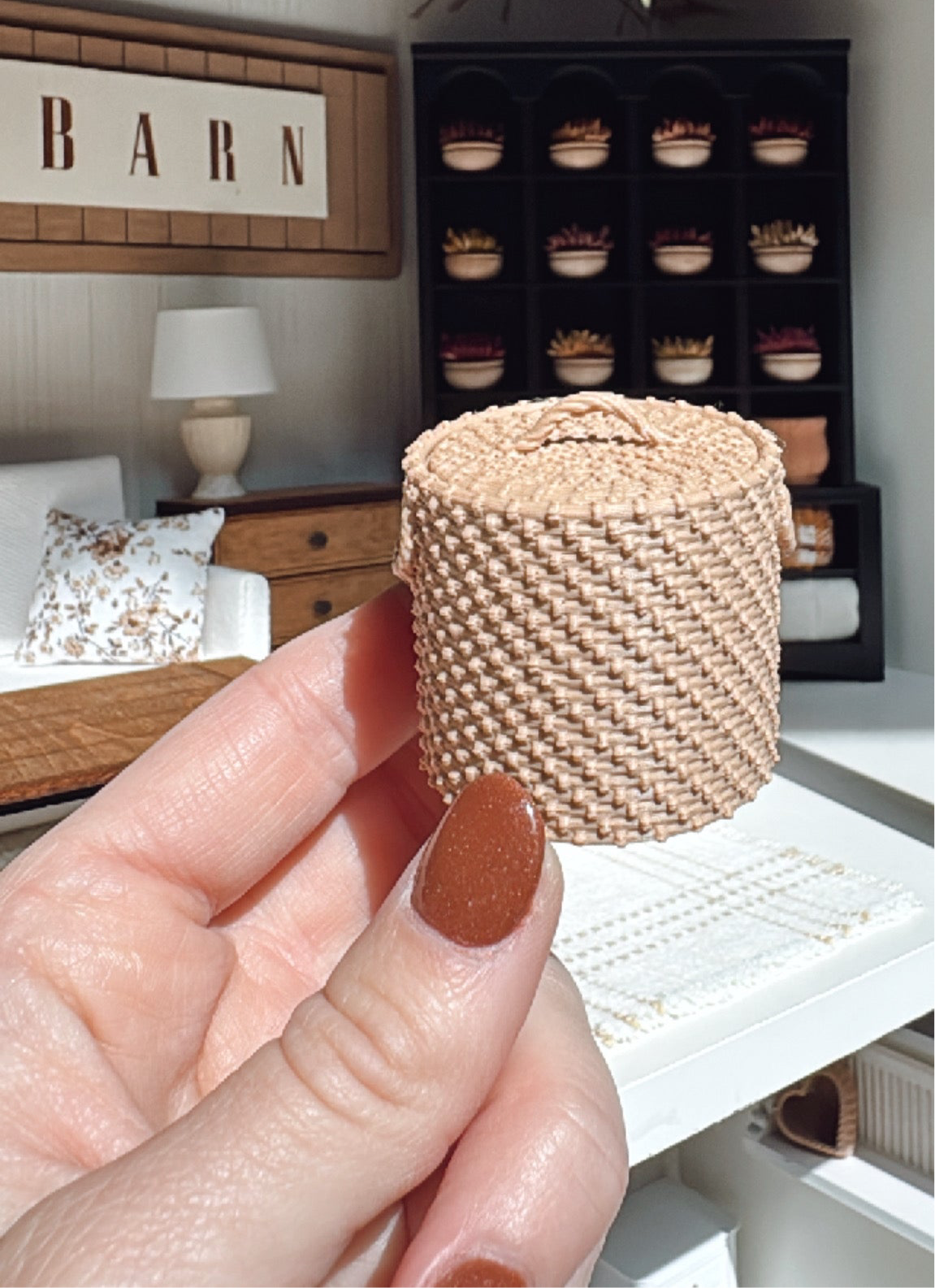 Ivory Knit Basket