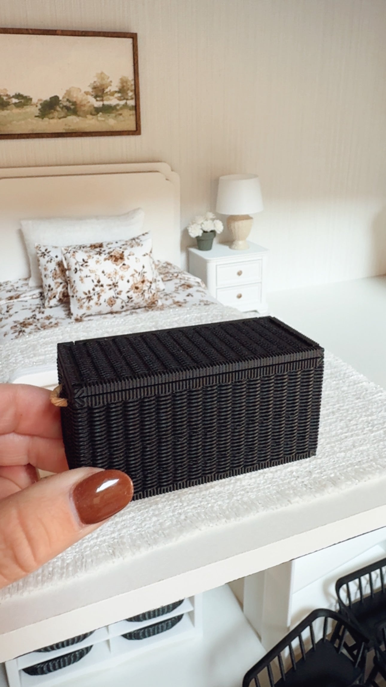 Black Wicker Hamper and Chest