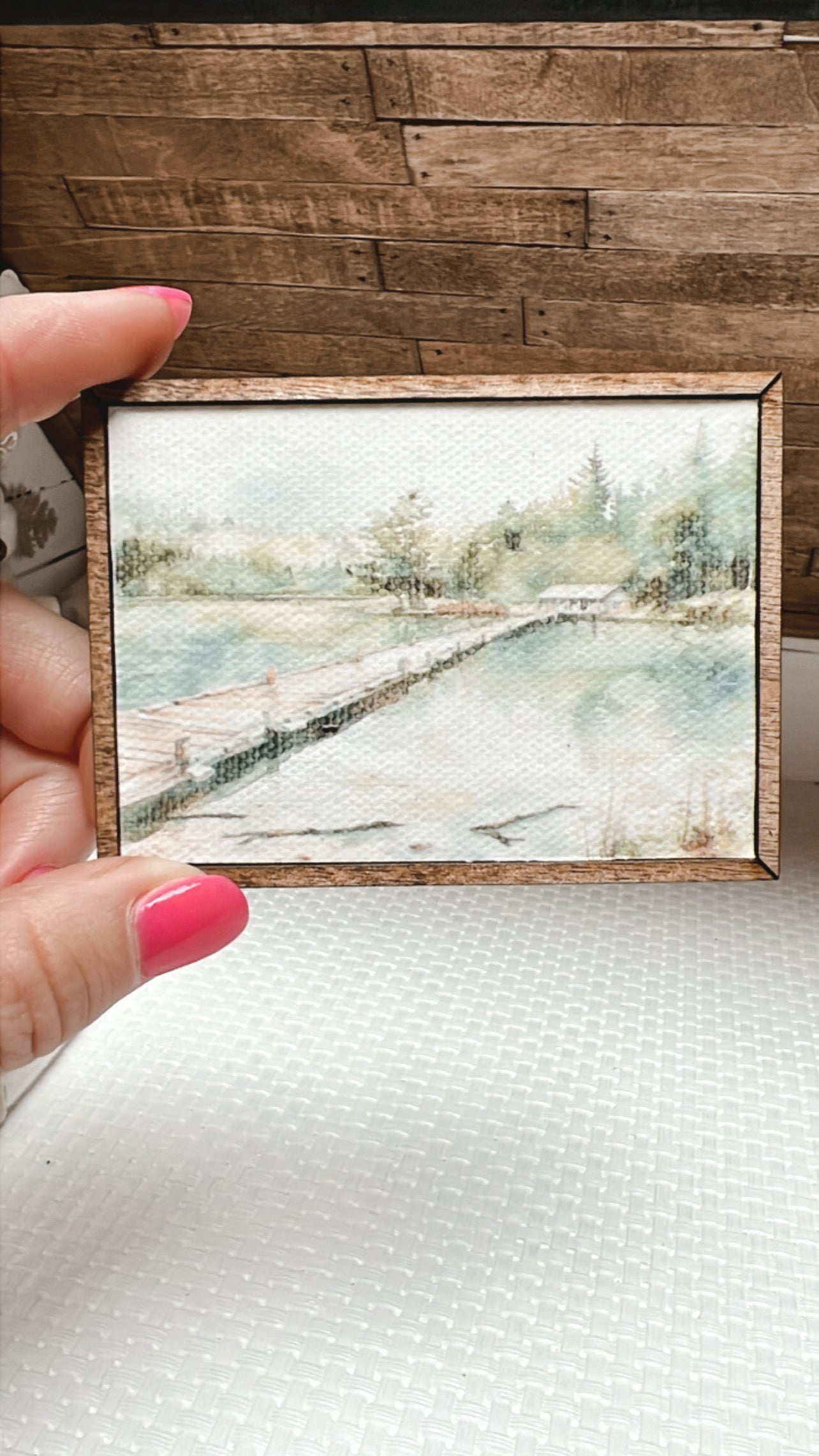 Cabin Lake Watercolor Painting