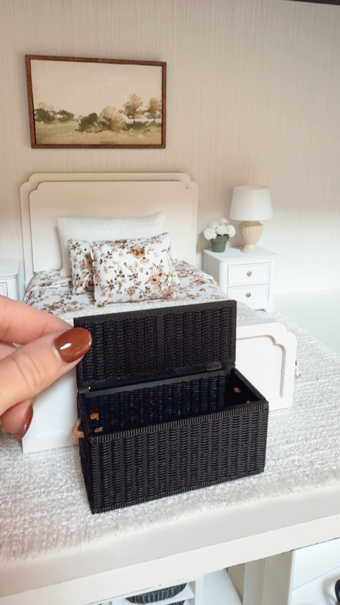 Black Wicker Hamper and Chest