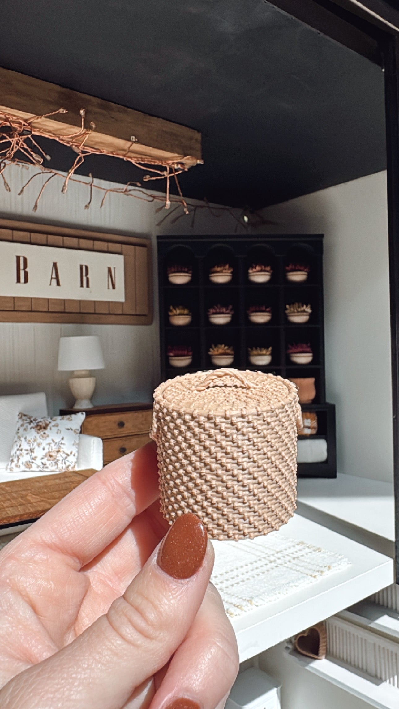 Ivory Knit Basket
