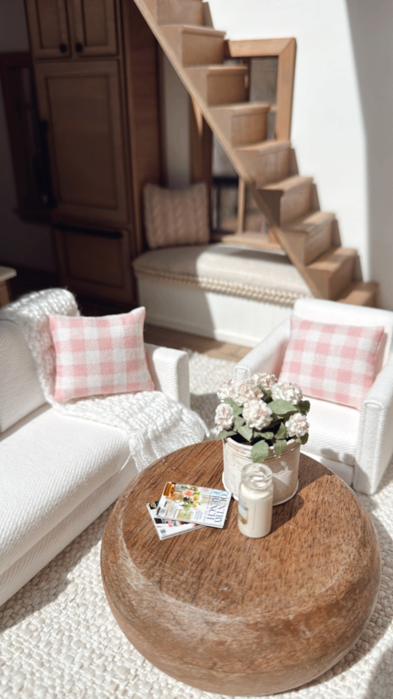 Pink and Ivory Pillow