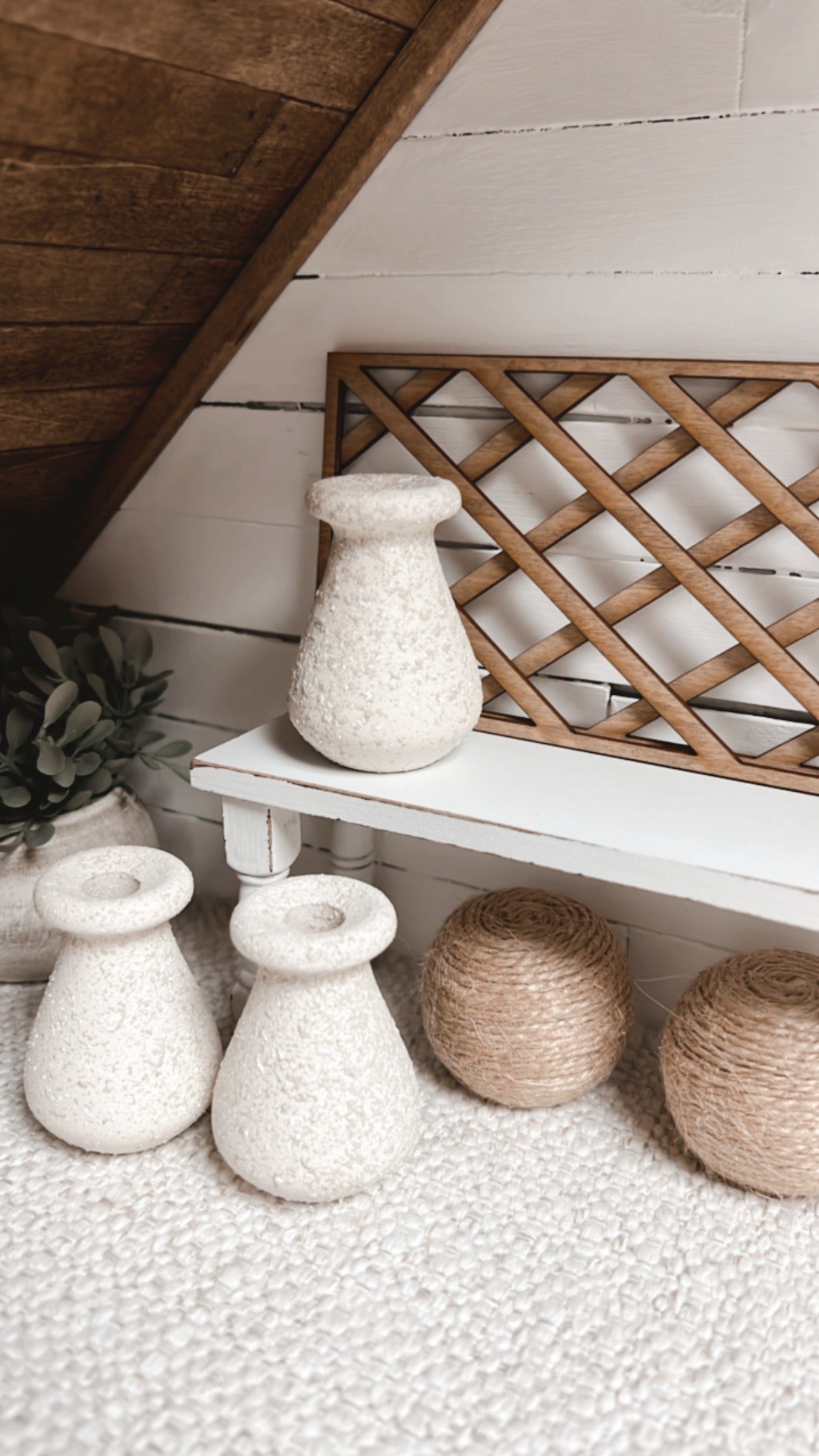 Textured Stone Floor Vase