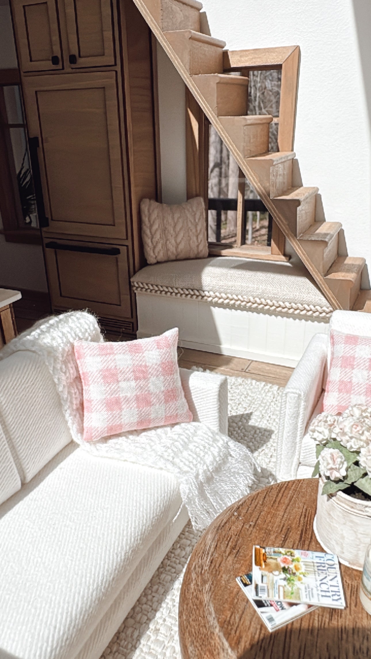 Pink and Ivory Pillow