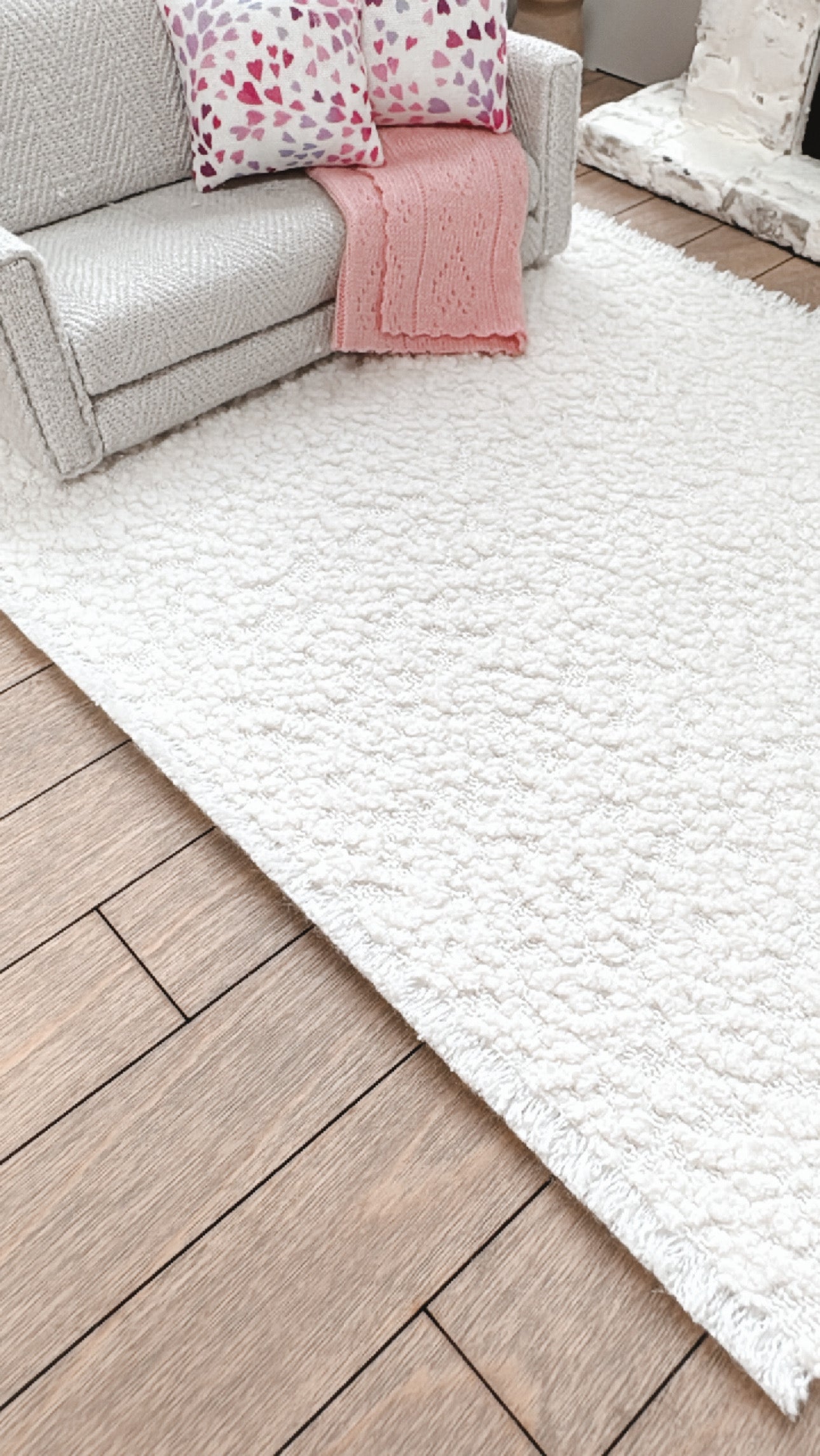 Ivory Textured Area Rug