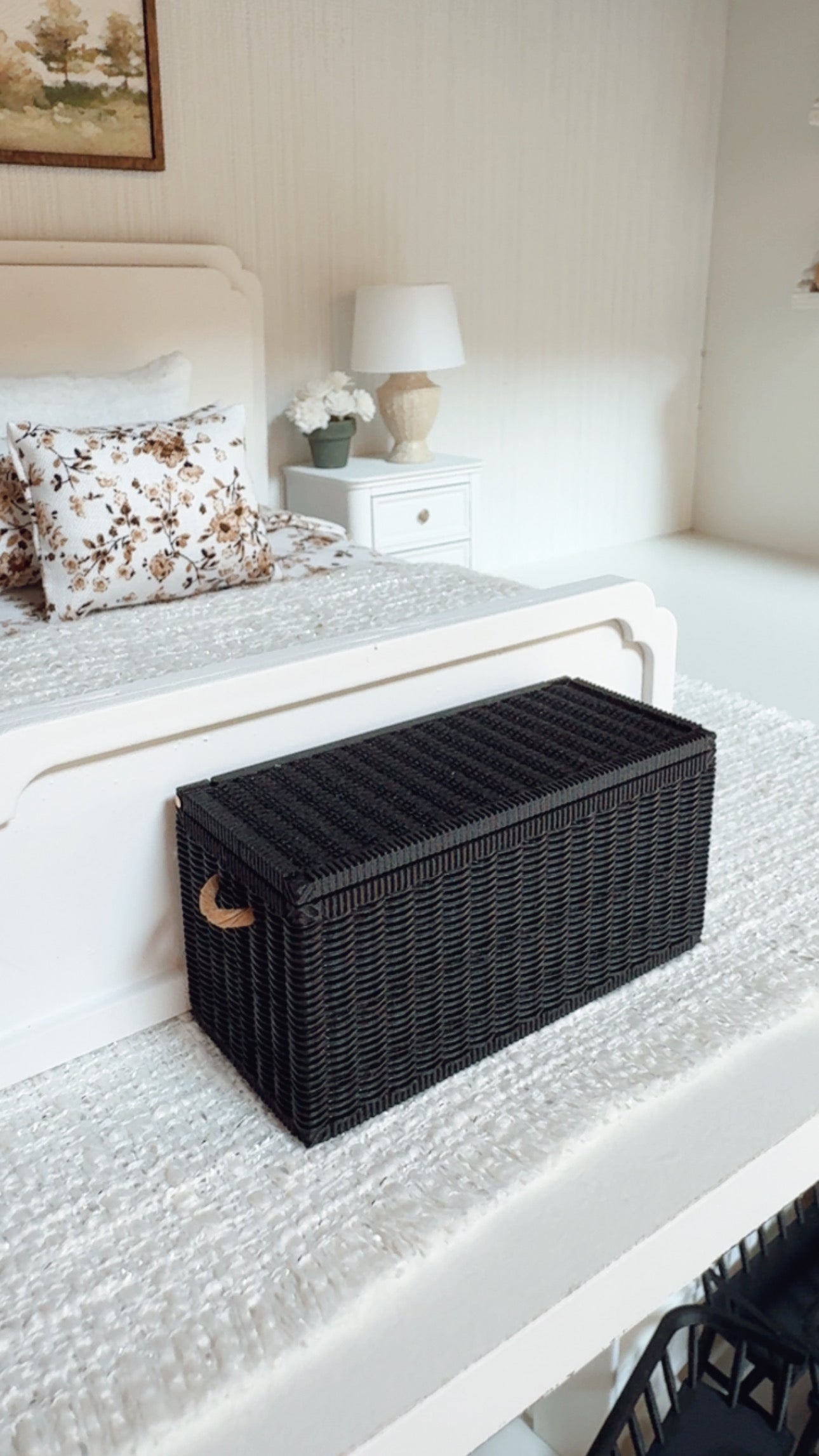 Black Wicker Hamper and Chest