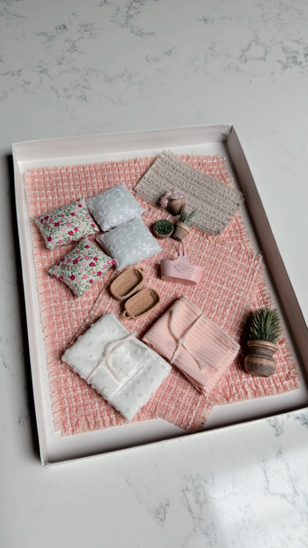 Pink Dollhouse Decor Set