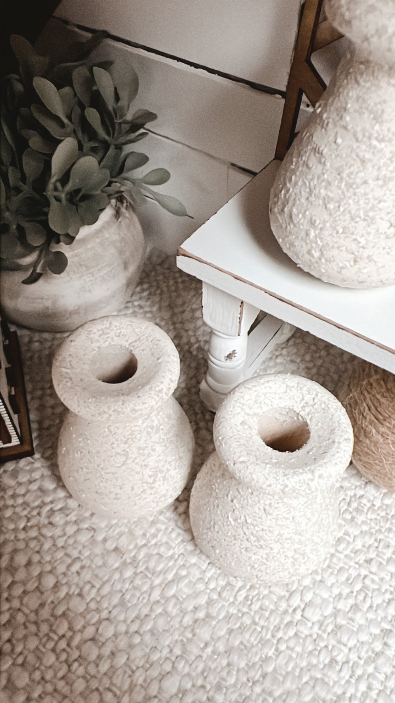 Textured Stone Floor Vase