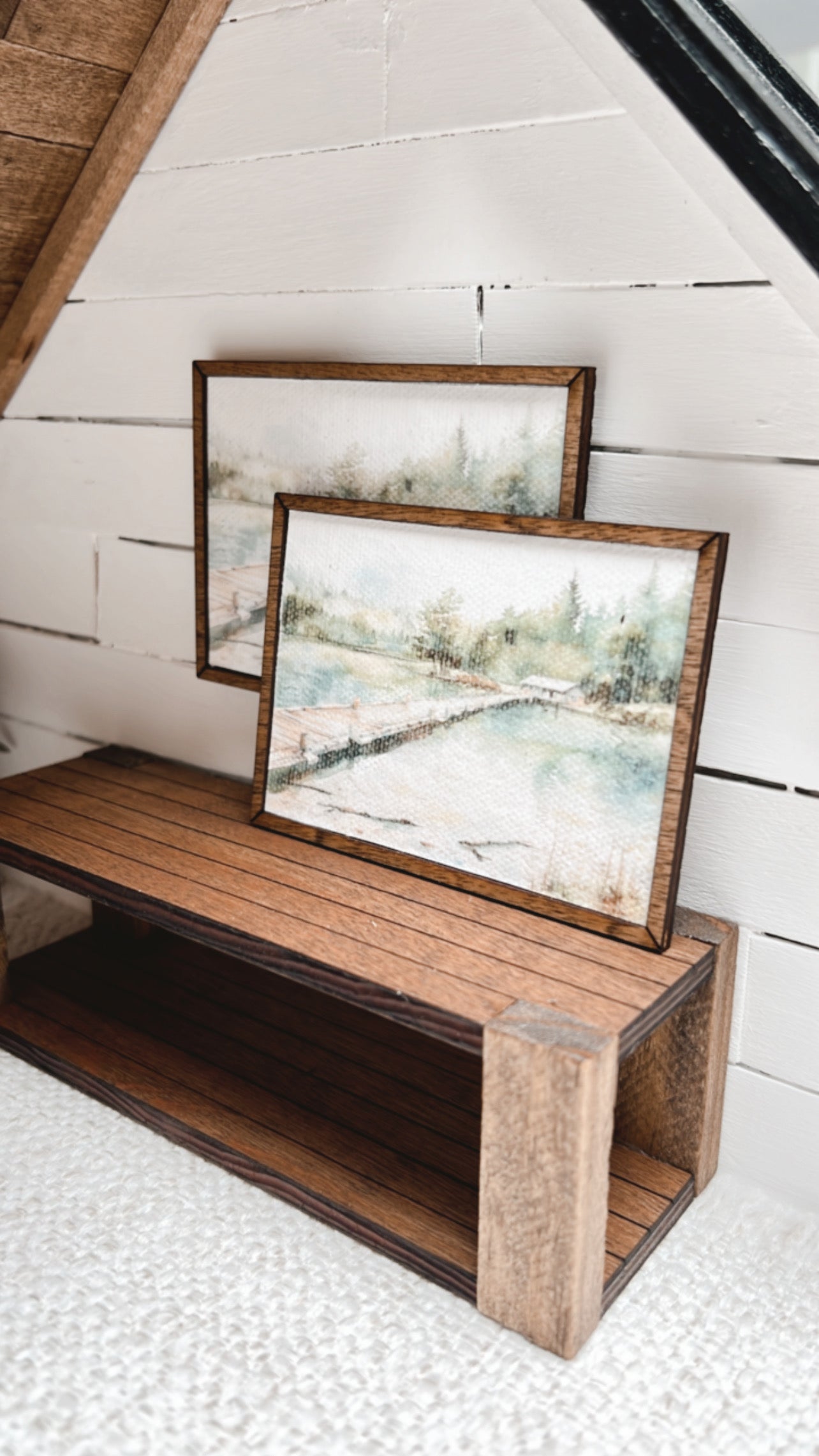 Cabin Lake Watercolor Painting