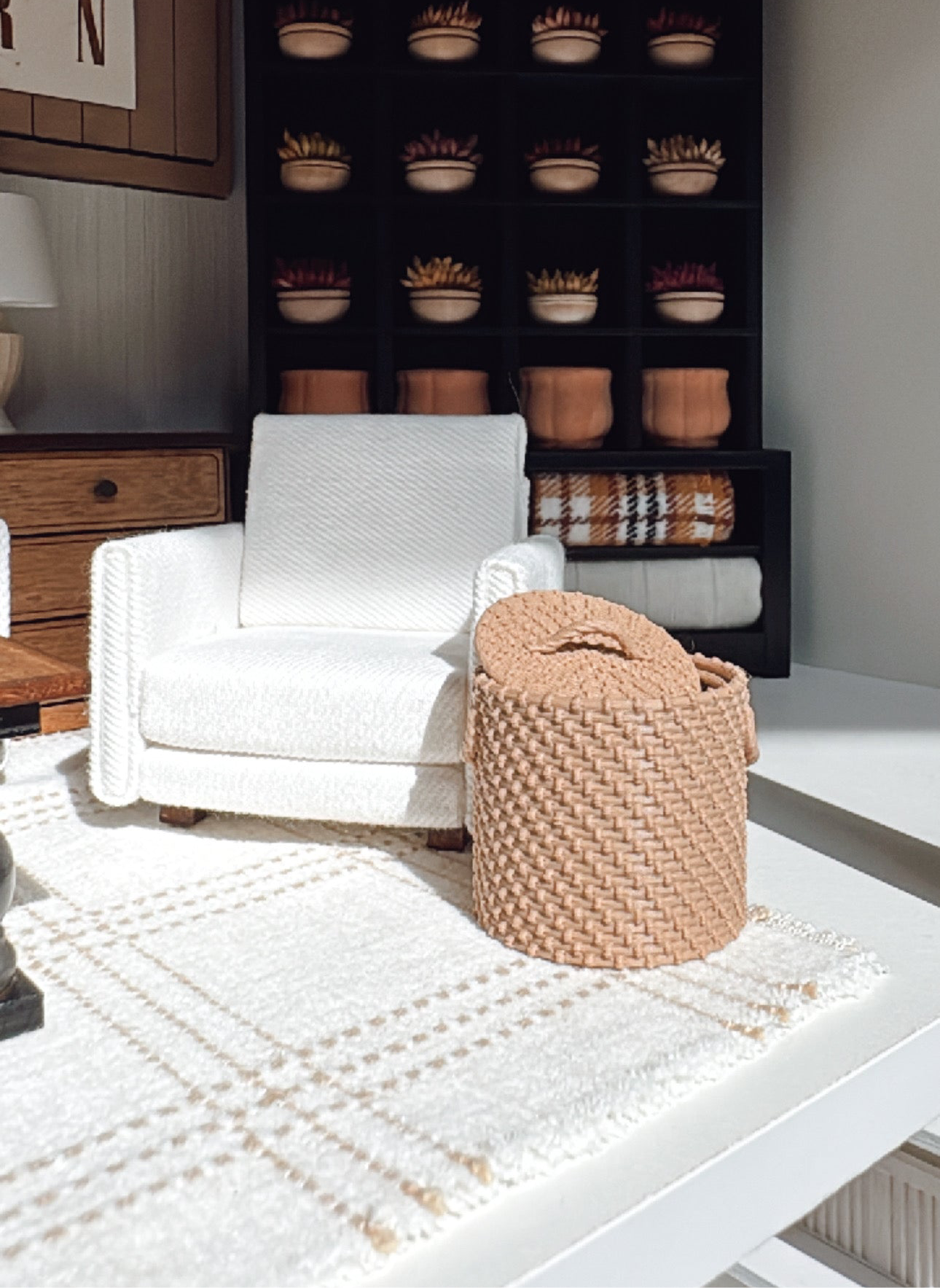 Ivory Knit Basket