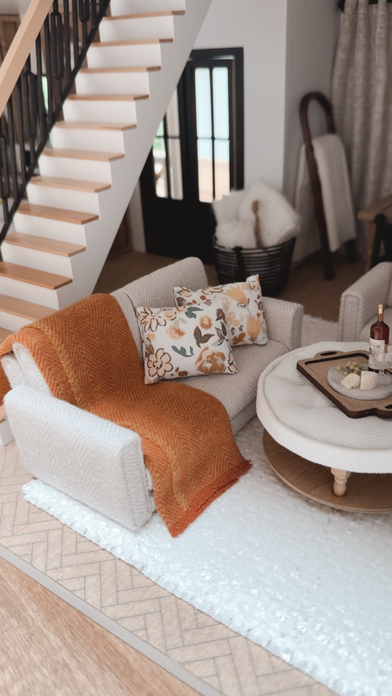Orange Chveron Throw Blanket