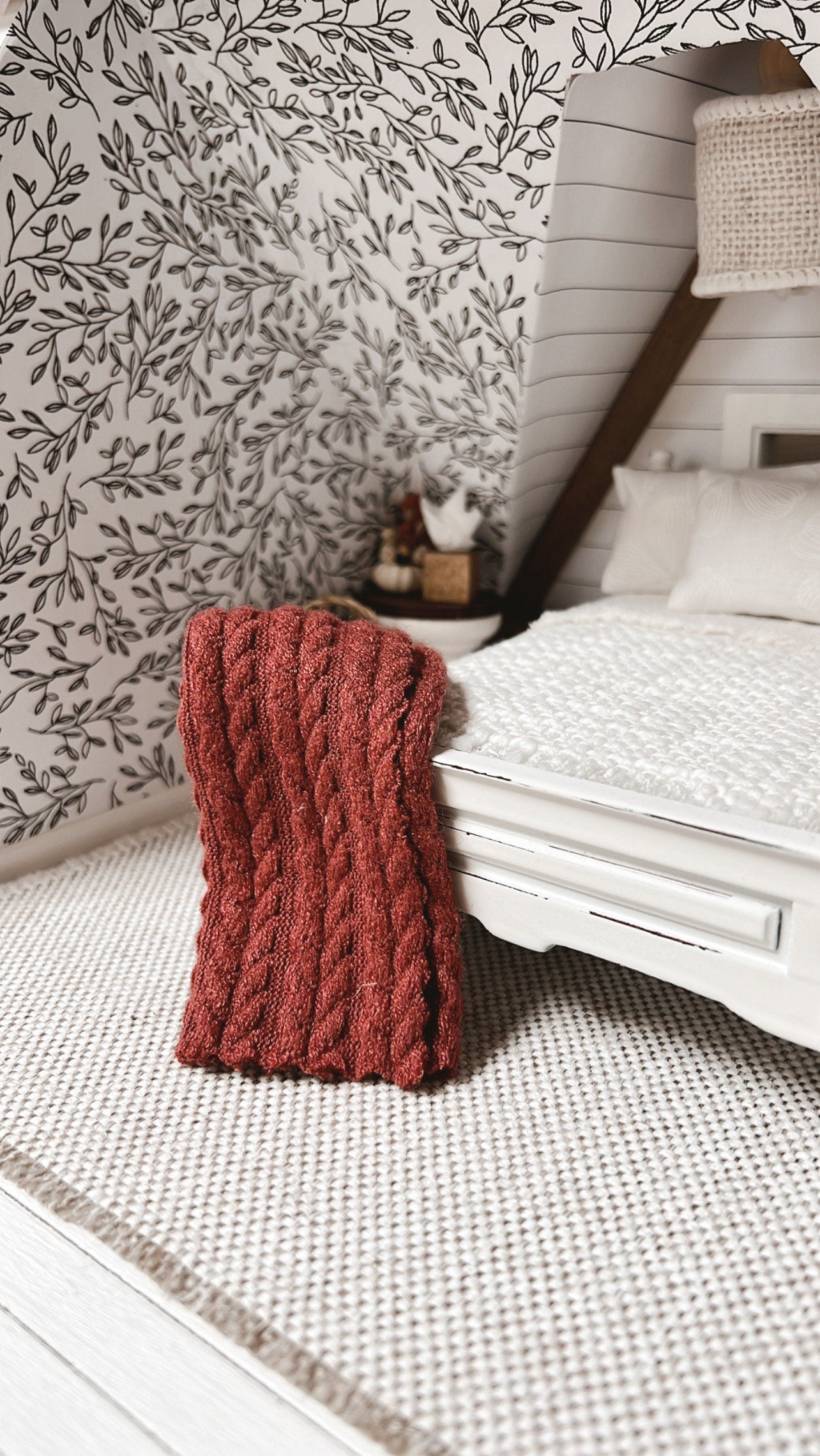 Fall Red Cableknit Blanket