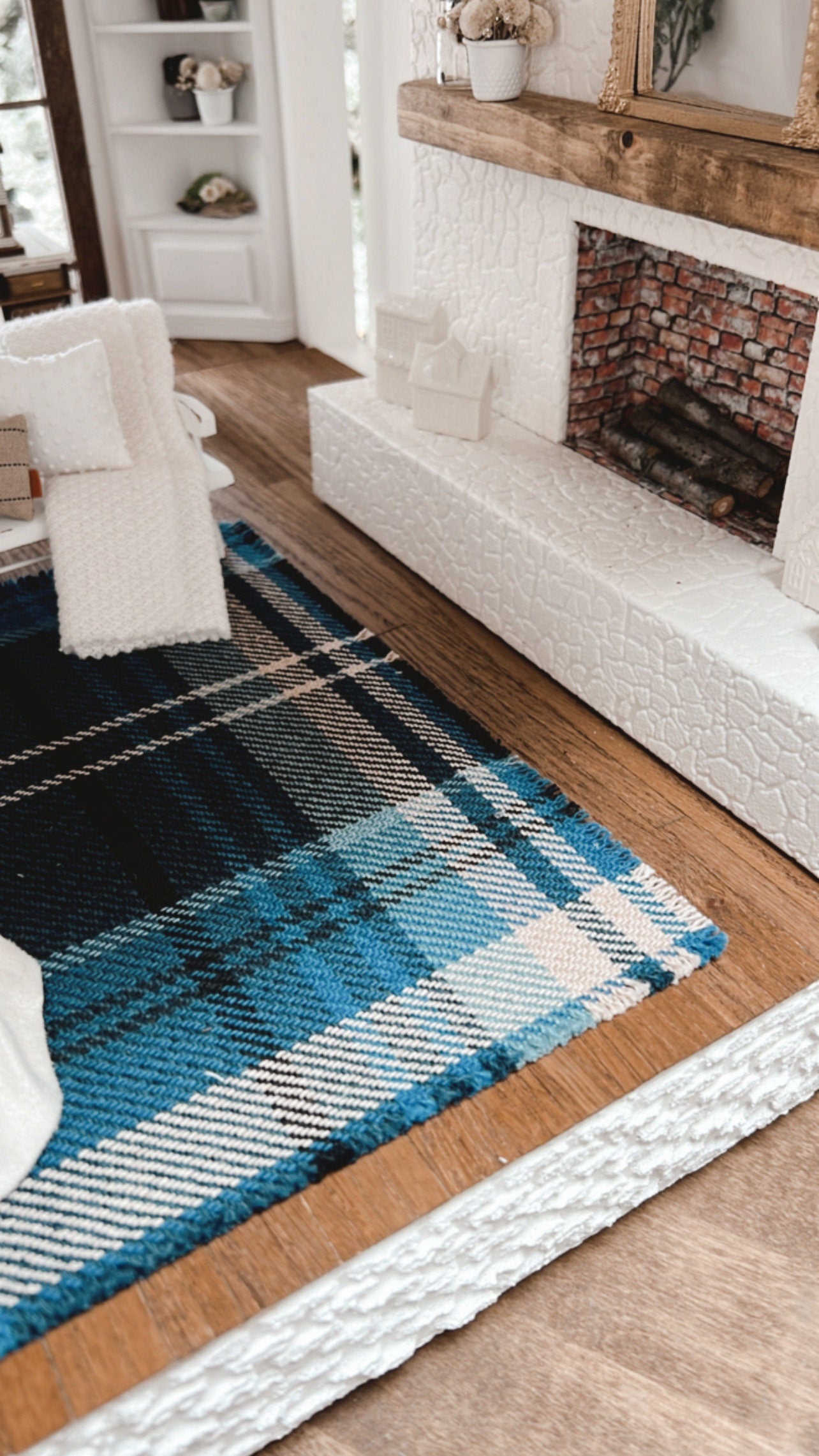Blue Plaid Area Rug