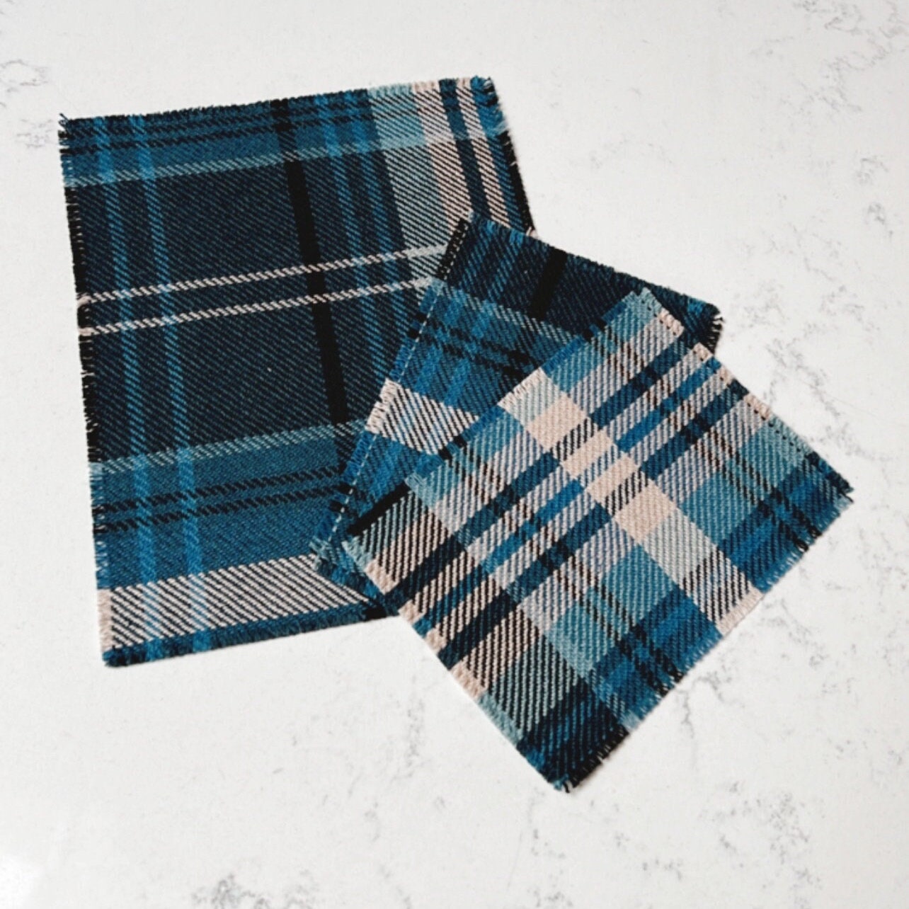 Blue Plaid Area Rug
