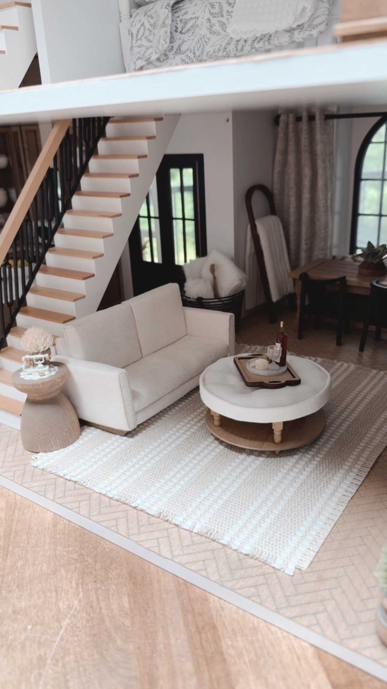 Cream Textured Area Rug