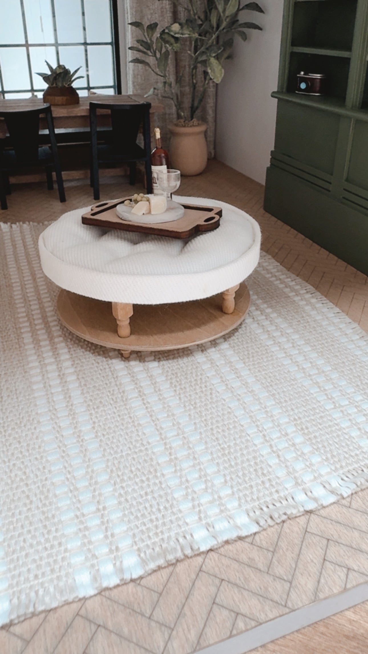 Cream Textured Area Rug