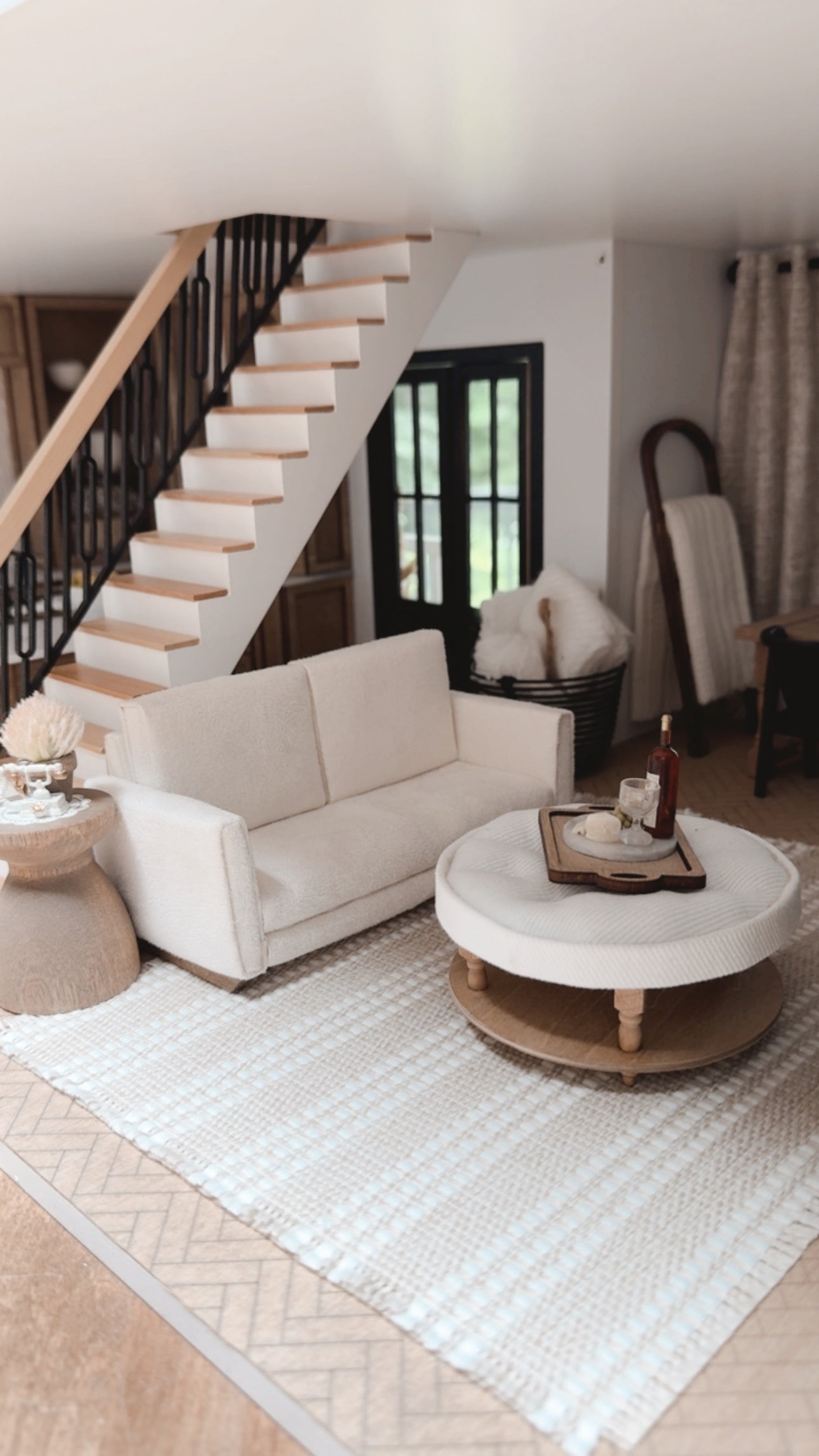 Cream Textured Area Rug