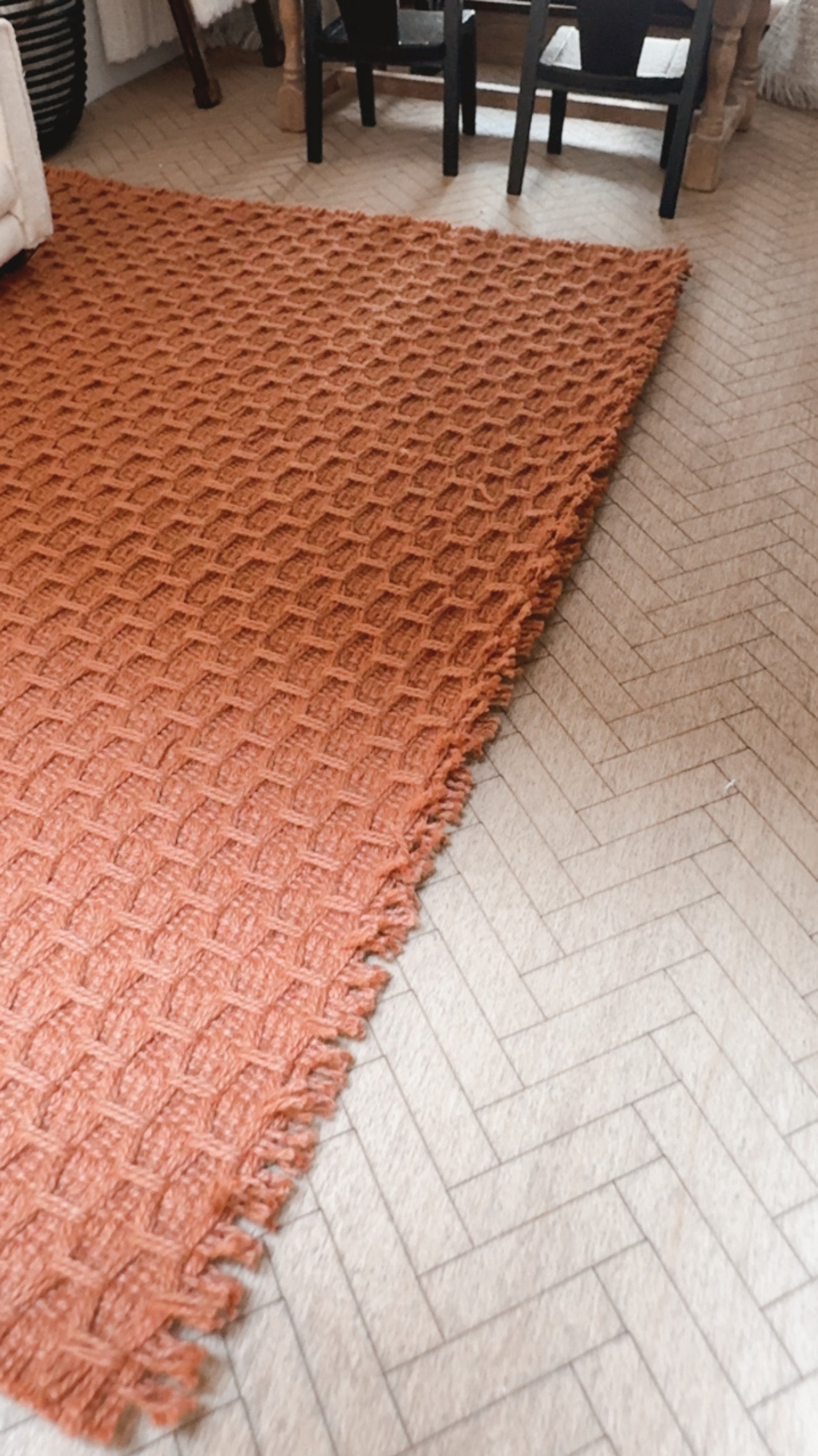 Burnt Orange Woven Rug