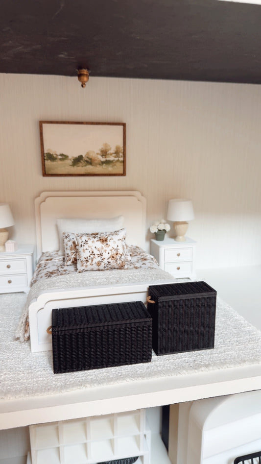 Black Wicker Hamper and Chest