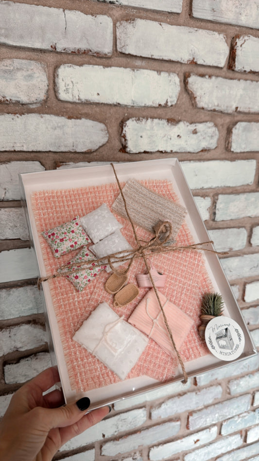 Pink Dollhouse Decor Set