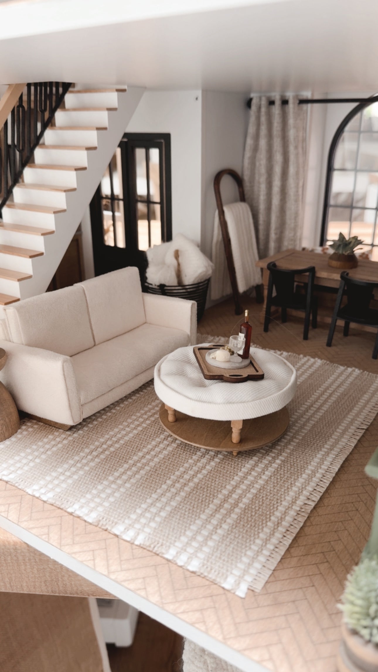 Cream Textured Area Rug