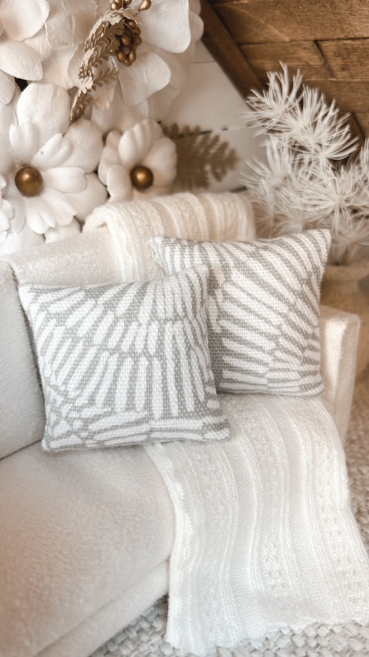 Grey & Ivory Abstract Pillow