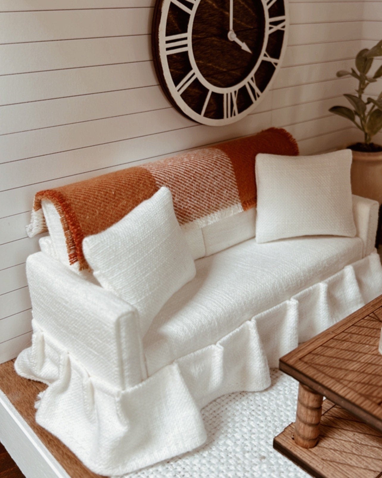 Orange Plaid Flannel Blanket