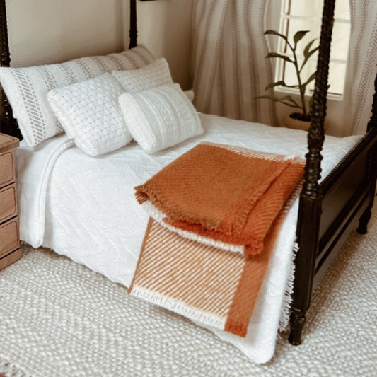 Orange Plaid Flannel Blanket