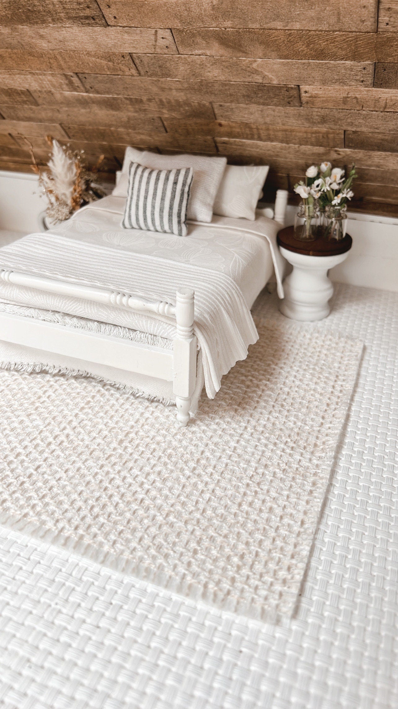 Cream Woven Area Rug