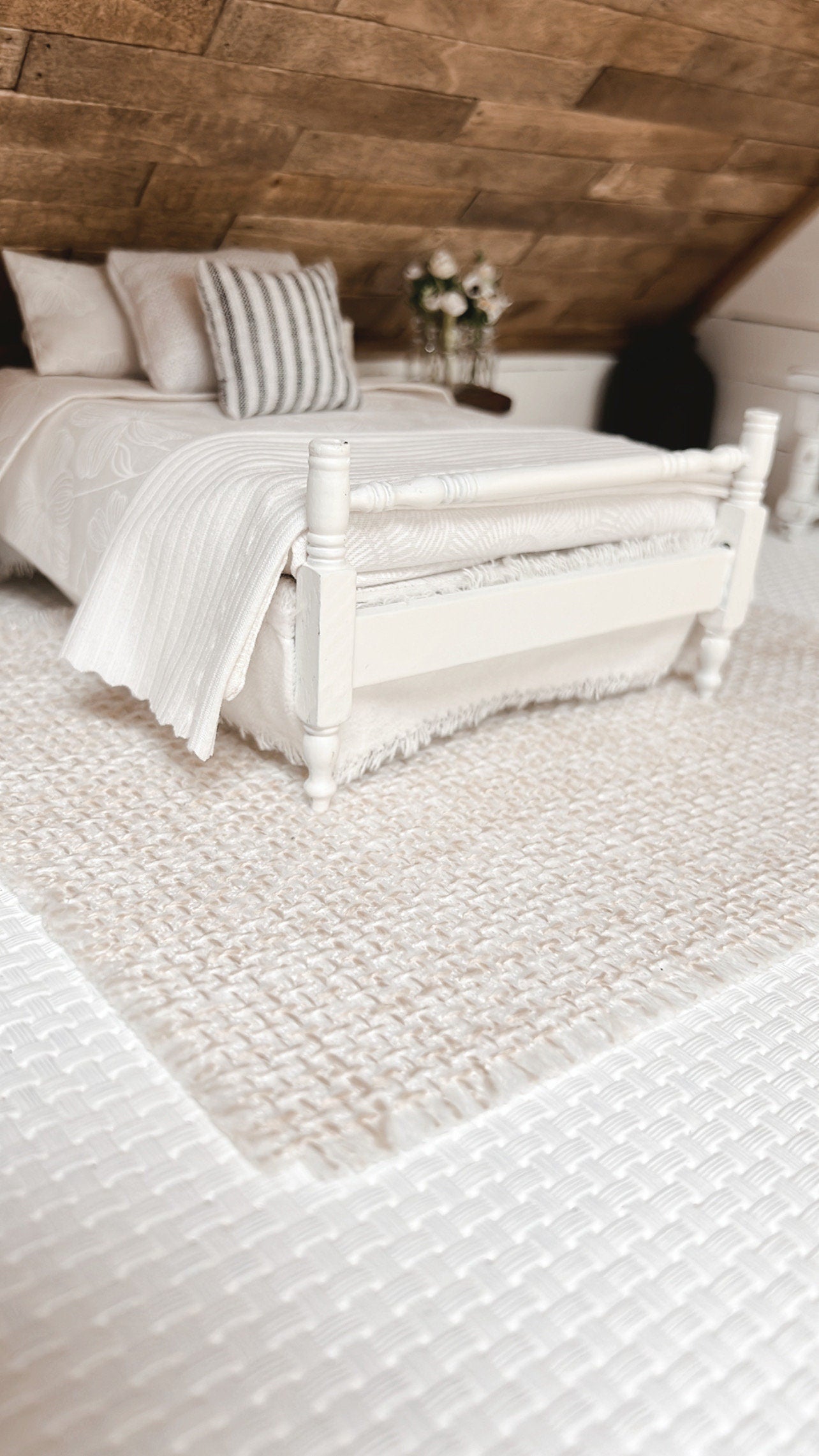 Cream Woven Area Rug