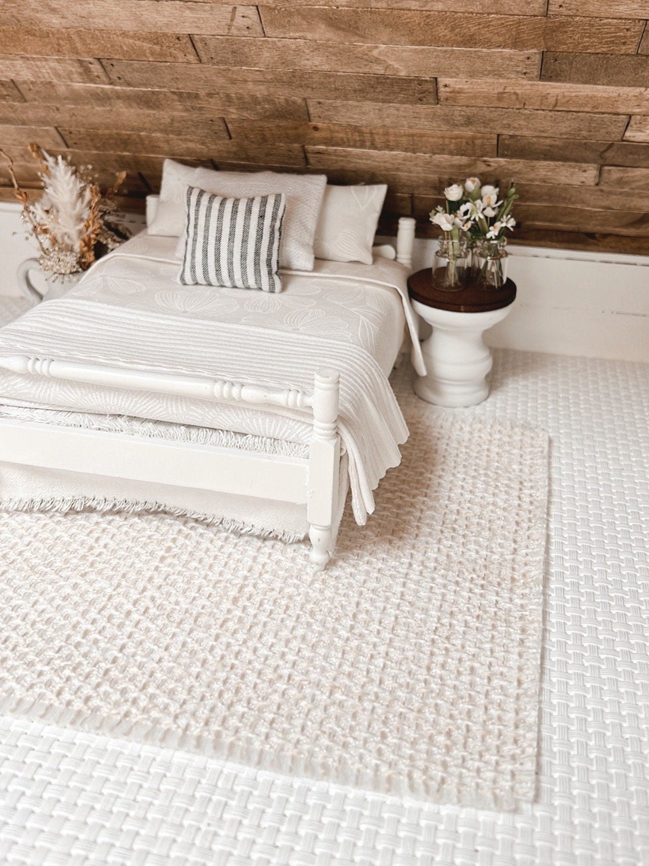 Cream Woven Area Rug