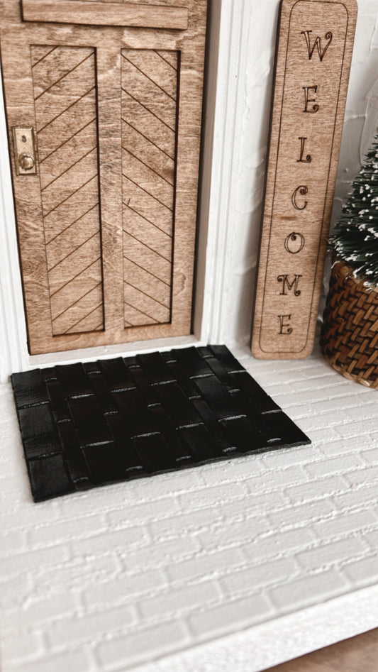 Black Leather Doormat