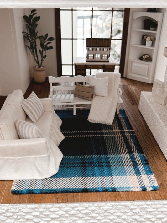 Blue Plaid Area Rug