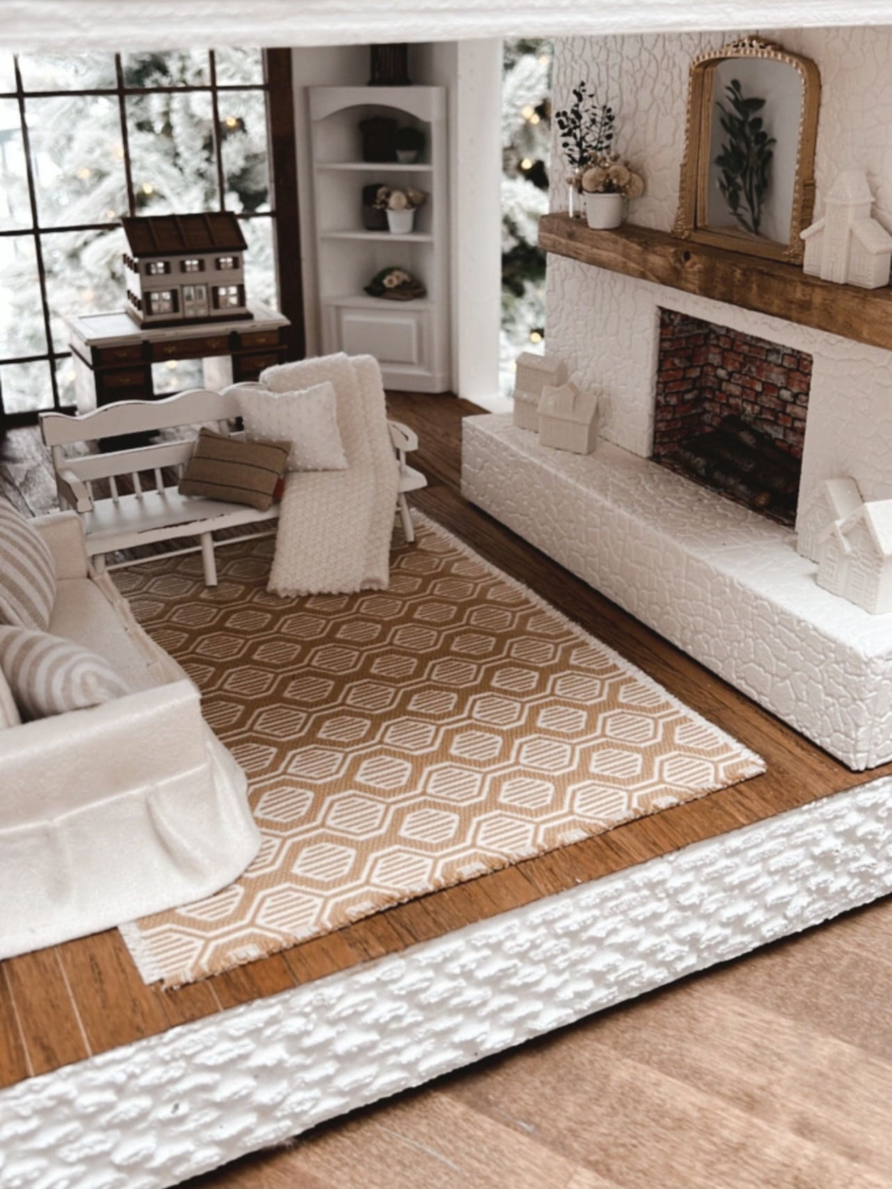 Tan Geometric Area Rug